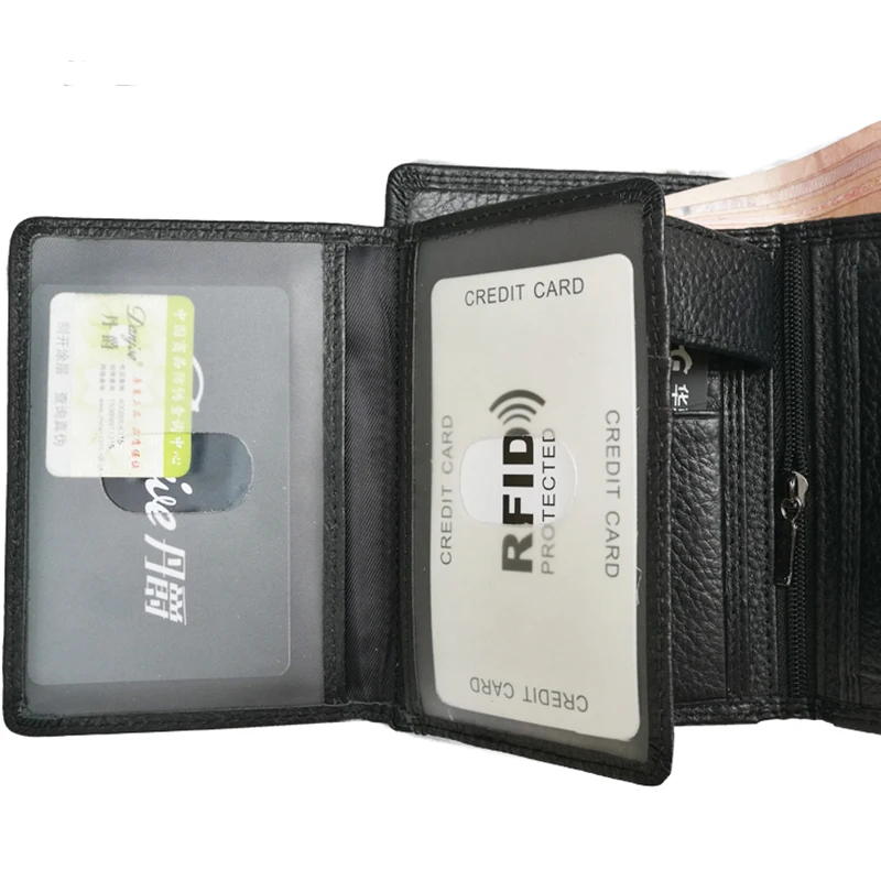 DANJUE, мужские кошельки, RFID Блокировка, три сложения, натуральная кожа, кошелек для монет, Воловья кожа, бизнес, роскошный бренд, мужской держатель для карт, сумка