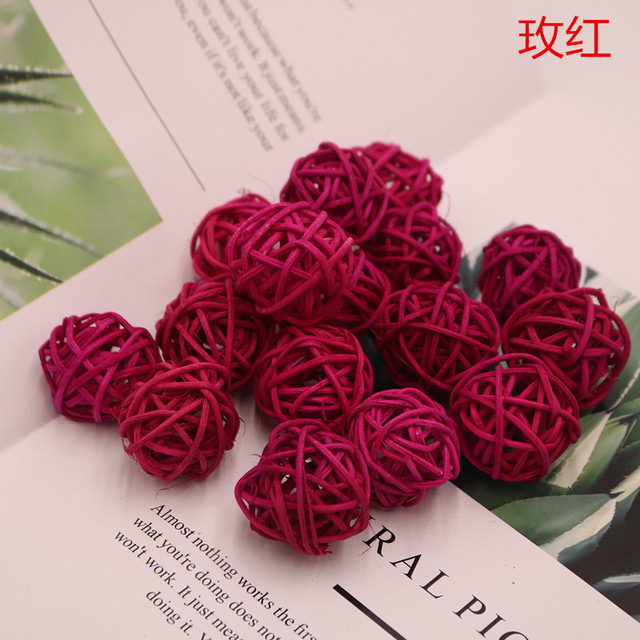 Wood Color Christmas Rattan Ball Decorative Stakes & Wind Spinners Yard Planter ColorfulStakes Indoor and Outdoor Decor