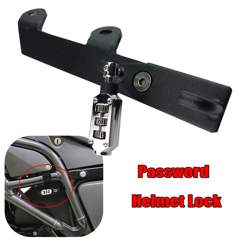 

Motorcycle Helmet Lock Password Mount Hook Black Aluminum Side Anti-theft Security Fits For HONDA CB1000R 2008-2016 2014 2015