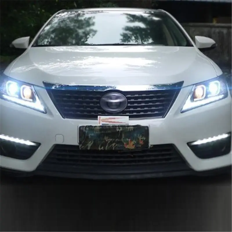 Cob Luces Para Авто дневные ходовые фары Аксессуары Drl Светодиодные Автомобильные фары задние фары 12 13 14 для Toyota Camry