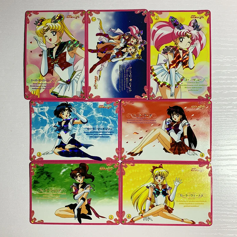 Collectibles-Game Sailor-Moon CARDDASS Refraction Anime Sexy Girls Hobby Beauty 7pcs/Set