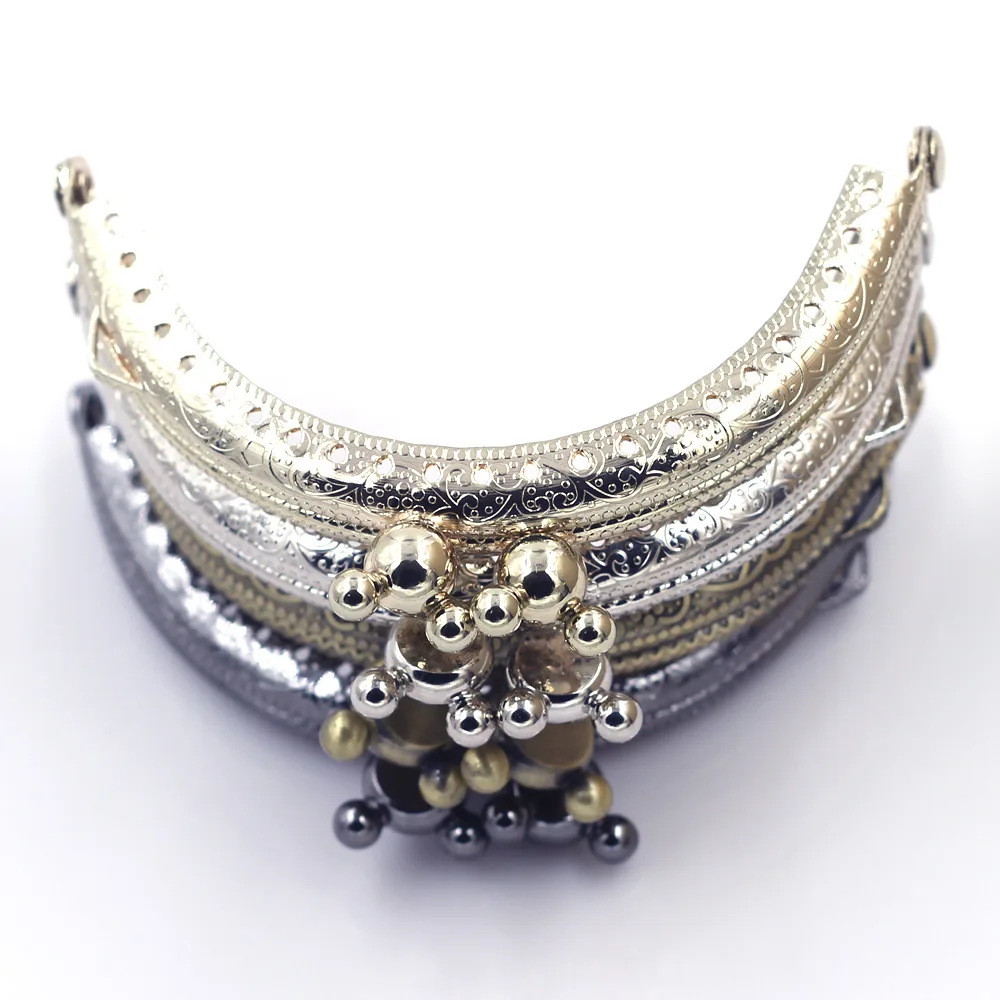 10Pcs Kiss Clasps Clutch Buckle Lock Clips Mixed Random Arch Purse Frames Bear Head Handbag Handle Hardware Accessories 8.5cm