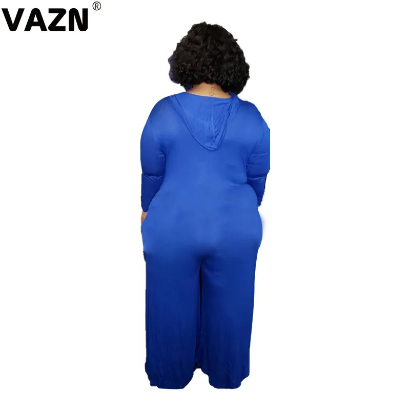 VAZN JLY19009 макси комбинезоны высокого класса сексуальные мягкие новые модные однотонные v-образным вырезом с длинным рукавом с высокой талией женские длинные сверкающий комбинезон