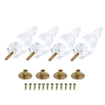 

Acrylic Furniture Support Legs, For Sofa Couch Table Cabinet Bed And TV Stand Heavy Duty Modern Style Pack Of 4 Transparent