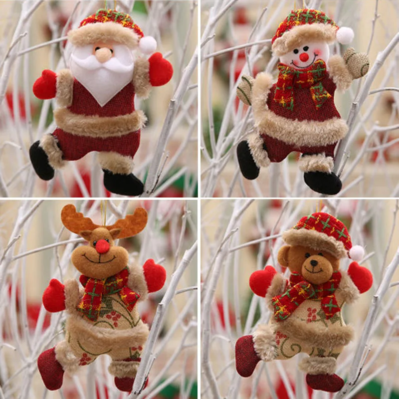

2019 Merry Christmas Ornaments Christmas Gift Santa Claus Snowman Tree Toy Doll Hang Decorations For Home Enfeites De Natal
