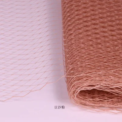 DIY Handmade Yarn, Hot Flower with Accessories, Bridal Tiara, Diamond Mesh, Hat Decorated Veil, Length 5M,Width 23CM - Color: pinkX5M