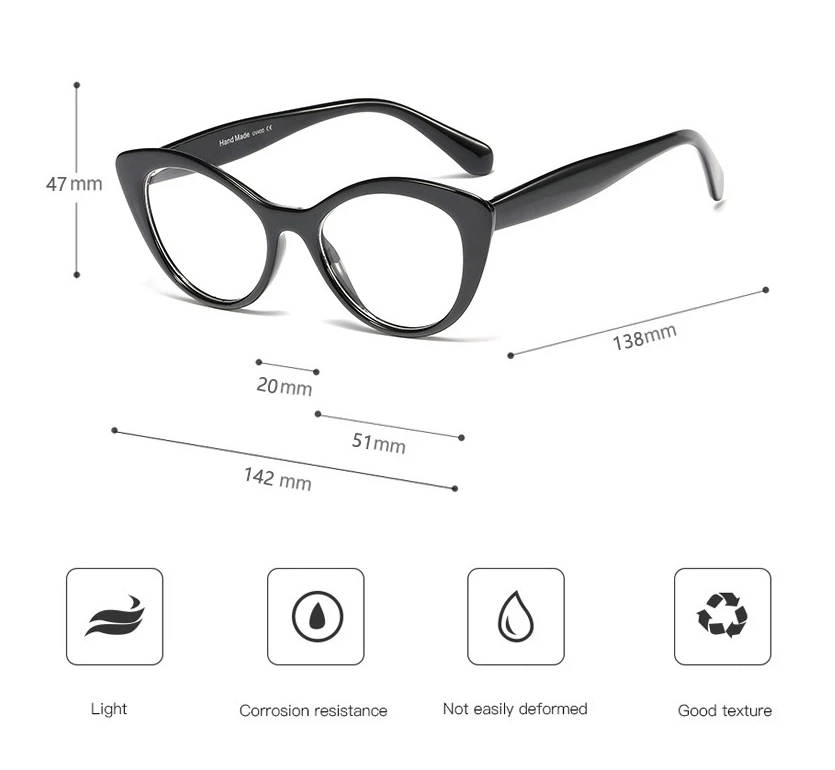 45945 ретро очки кошачий глаз оправа для мужчин и женщин Оптические модные компьютерные очки