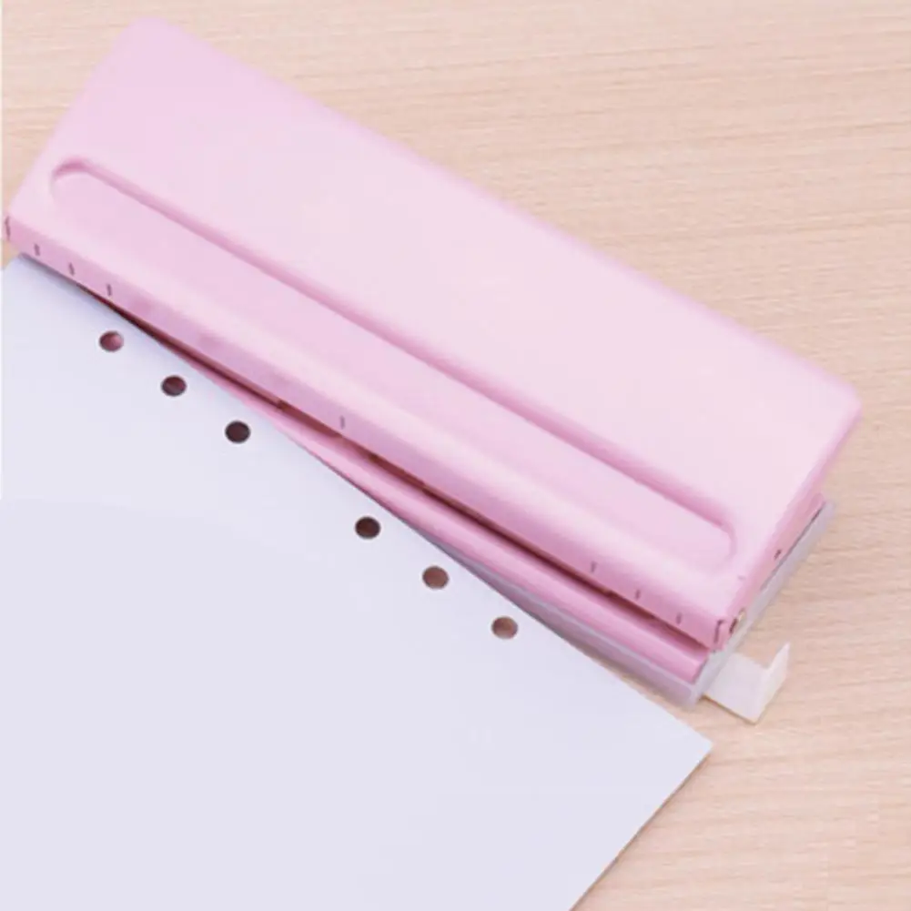 Metal 6 Hole Punch Pink Craft Punch Paper Cutter Adjustable DIY A4 A5 A6  Loose-Leaf Paper Punch Scrapbooking Office Stationery - AliExpress