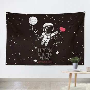 

I LOVE YOU TO HE MOON AND BACK Anime Movies Poster Scrolls Flag Bar Cafes Home Decora Banners Hanging Art Cloth Decor