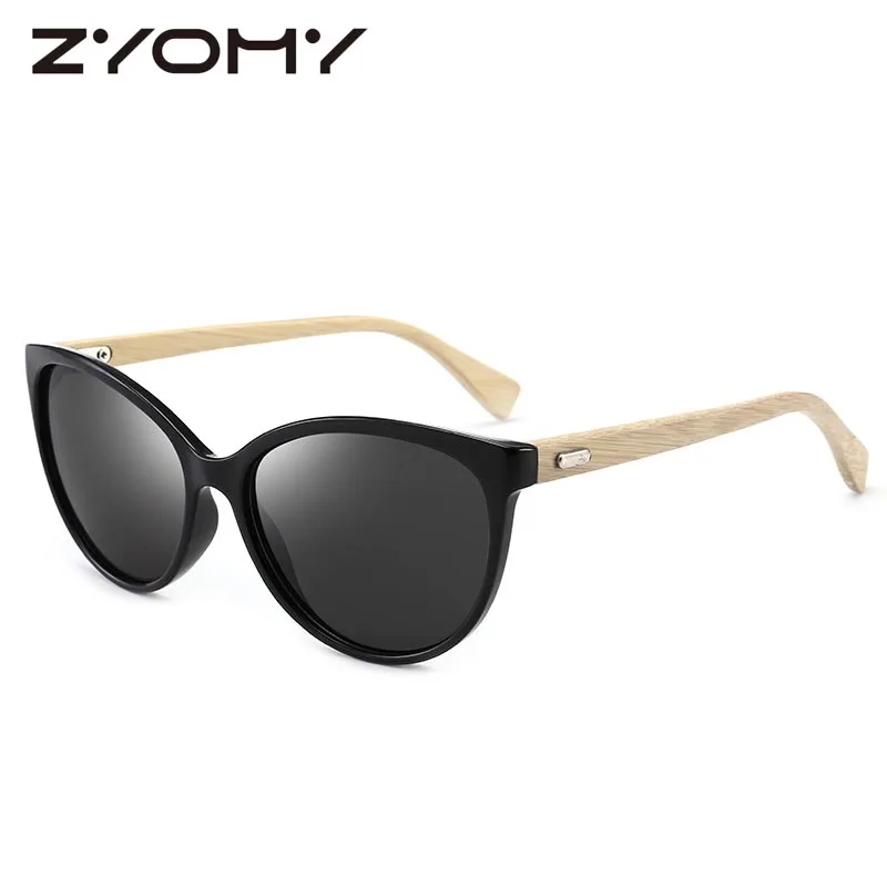 C1 black grey Женские солнцезащитные очки, женские очки Gafas, классические очки для вождения, Oculos de sol, фирменный дизайн, бамбуковые очки для ног, зеркальные оттенки, овальные - Цвет линз: C1 black grey