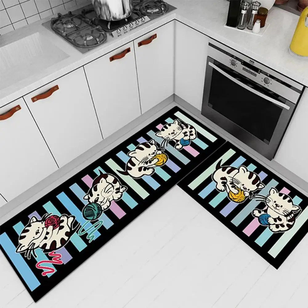 

Luxury Anti-slip Kitchen Mat Modern Area Rugs Living Room Bathroom Balcony Printed Carpet Cartoon Doormat Hallway Bath Mat