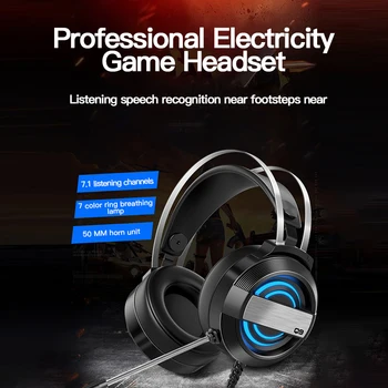 

7.1 Gaming Headset Headphones With Microphone For PC Computer For Mobile Phone Professional Gamer Earphone Surround Sound RGB