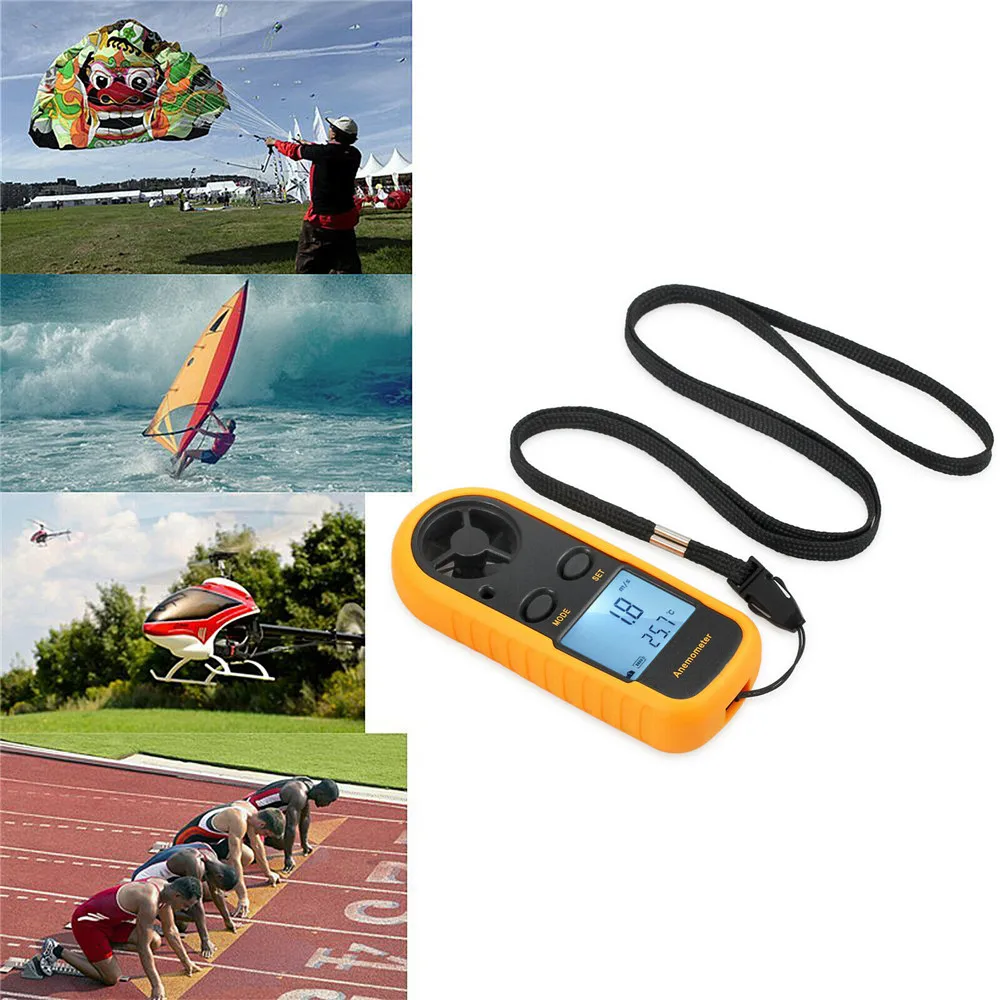 

Digital LCD Handheld Anemometer Air Wind Speed Meter Tester Portable Mini Temperature Gauge