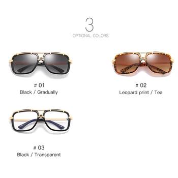 2020 Fashion Men Flat Top Sunglasses Classic Women Brand Designer Metal Square Sun Glasses UV400 Protection 5