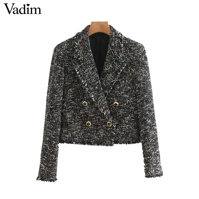 Женское элегантное платье vadim tweed короткие блейзеры с зубчатым воротником и