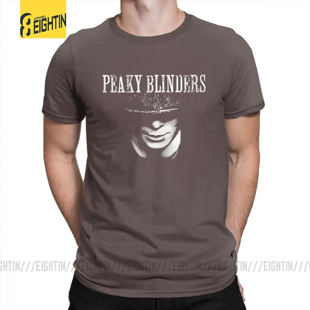 Peaky Blinders Мужская футболка с круглым вырезом хлопок Летние футболки с коротким рукавом модная удобная одежда футболка размера плюс - Цвет: Коричневый