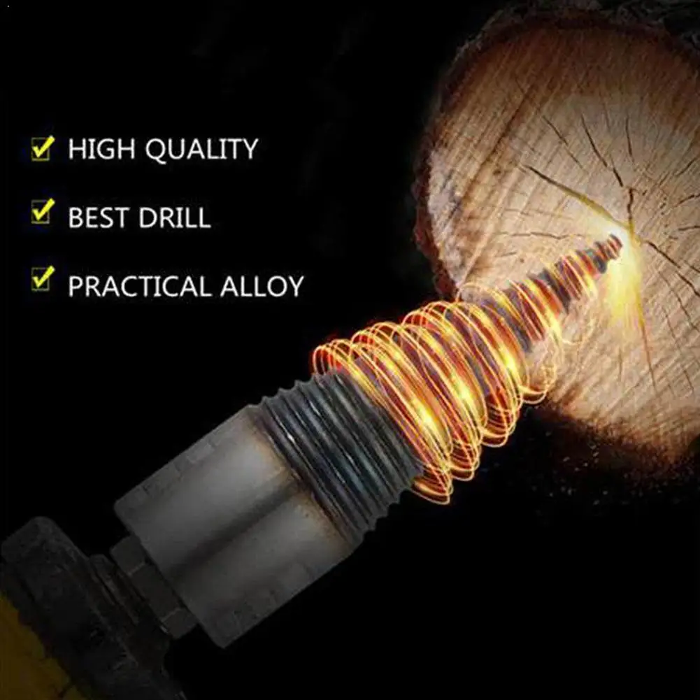 

1PC 42mm Firewood Splitter Drill Bit Round/Hex/Triangle Wood Woodworking Bit Shank Cone Drill Tools Split I4L3