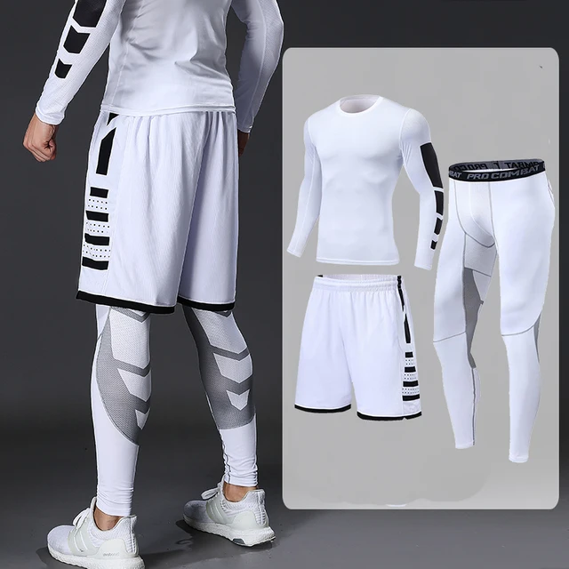 Dry Fit Men's Training Sportswear Set Gym Fitness Compression Sport Suit Jogging Tight Sports Wear Clothes 4XL5XL Oversized Male 01-3pcs per set