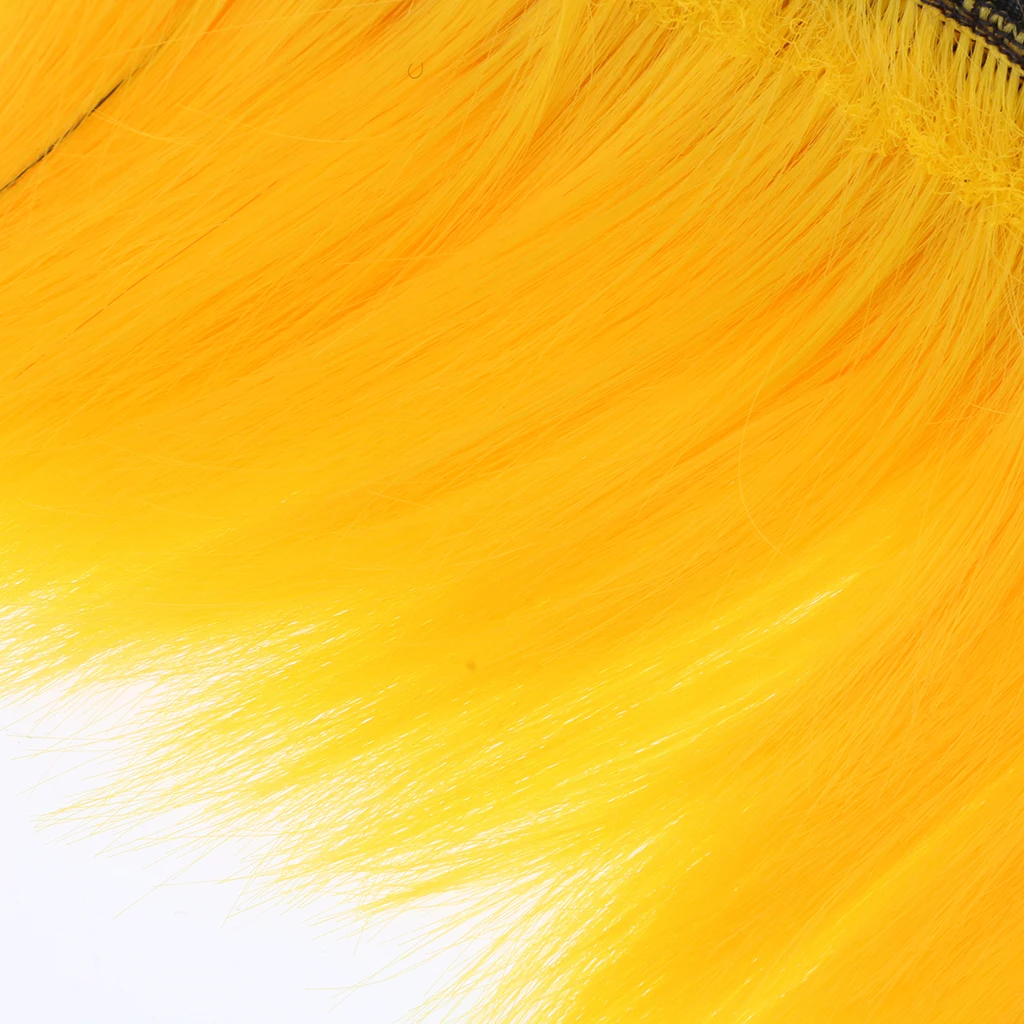 2pcs DIY Helmet Mohawk Hair Punk Hair for Motorcycle Ski Snowboard Helmets - Blue and Yellow, 30cm