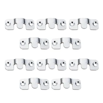 

DRELD 10pcs Stainless Steel Picture Frame Hook Wall Hanger Fasteners Photo Picture Hanging Bracket Furniture Hardware 19 x 44mm