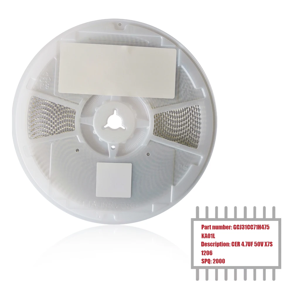 

My Group Asia 2000PCS GCJ31CC71H475KA01L Surface Mount MLCC 4.7UF ±10% 50V X7S 1206 (3216 Metric) Ceramic Capacitors in Stock
