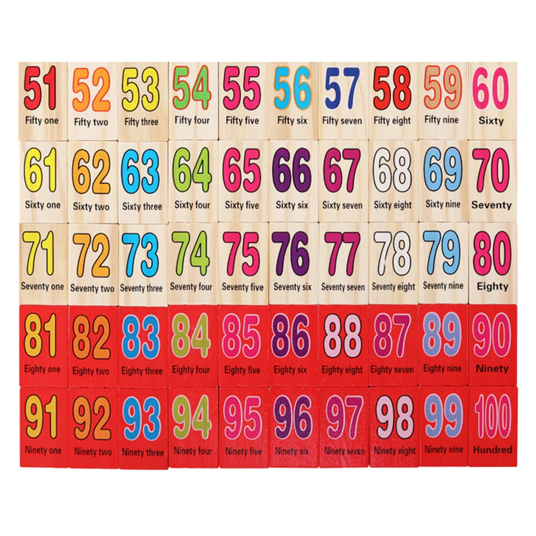  100Pcs Wooden Number Domino Building Blocks Preschool Teaching Aids Board Educational Math Toys For - 4000154009780