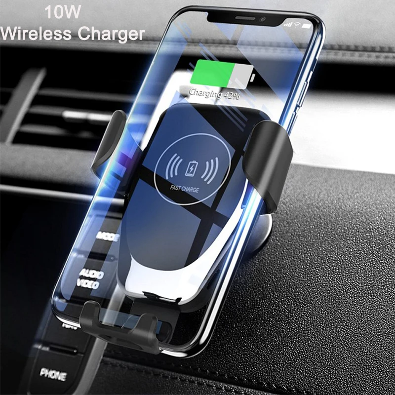 

10W Wireless Car Charger for Samsung S10 S9 Fast Charger Car Mount Stand For iPhone 11Pro 11 Qi Fast Car Charging for Huawei