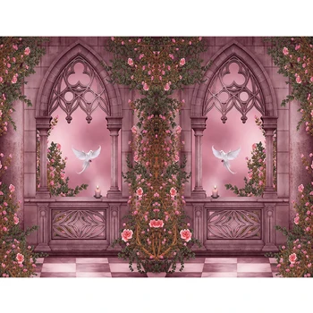 

Flowers Window Pigeon Spring Scenery Portrait Backdrops Customized Photographic Background Vinyl Photo Studio Decoration
