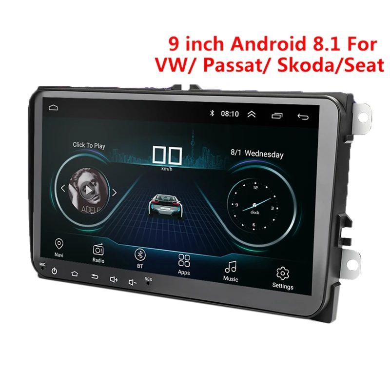 9 дюймов Android 8,0 двойной 2Din автомобильный Радио Gps авто радио 2 Din Usb для V olkswgen/Passat/Golf/Skoda/Seat Wifi Bluetooth 2 Din
