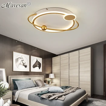 

Ultra Thin LED Chandeliers Gold/Black For Bedroom Living Room Kitchen Apartment Indoor Decorative Home Lamps AC90-260V Fixtures