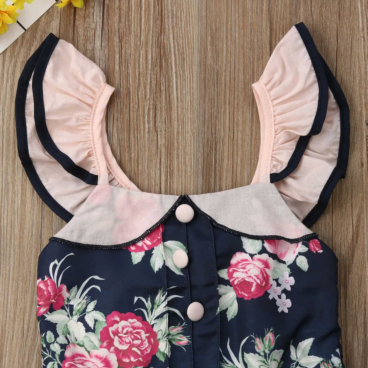 sleeveless floral ruffle romper baby girl jumpsuit one piece rompers toddler kids girl clothes