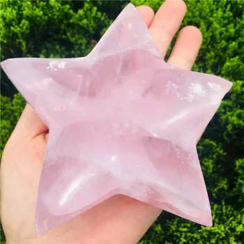 

300-360g natural crystal quartz pink crystal pentagram ashtray