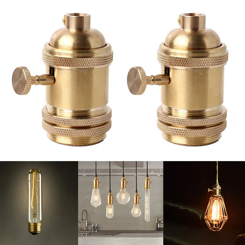 

Vintage Retro Style Edison E26/E27 Brass Lamp Light Bulb Holder Decor