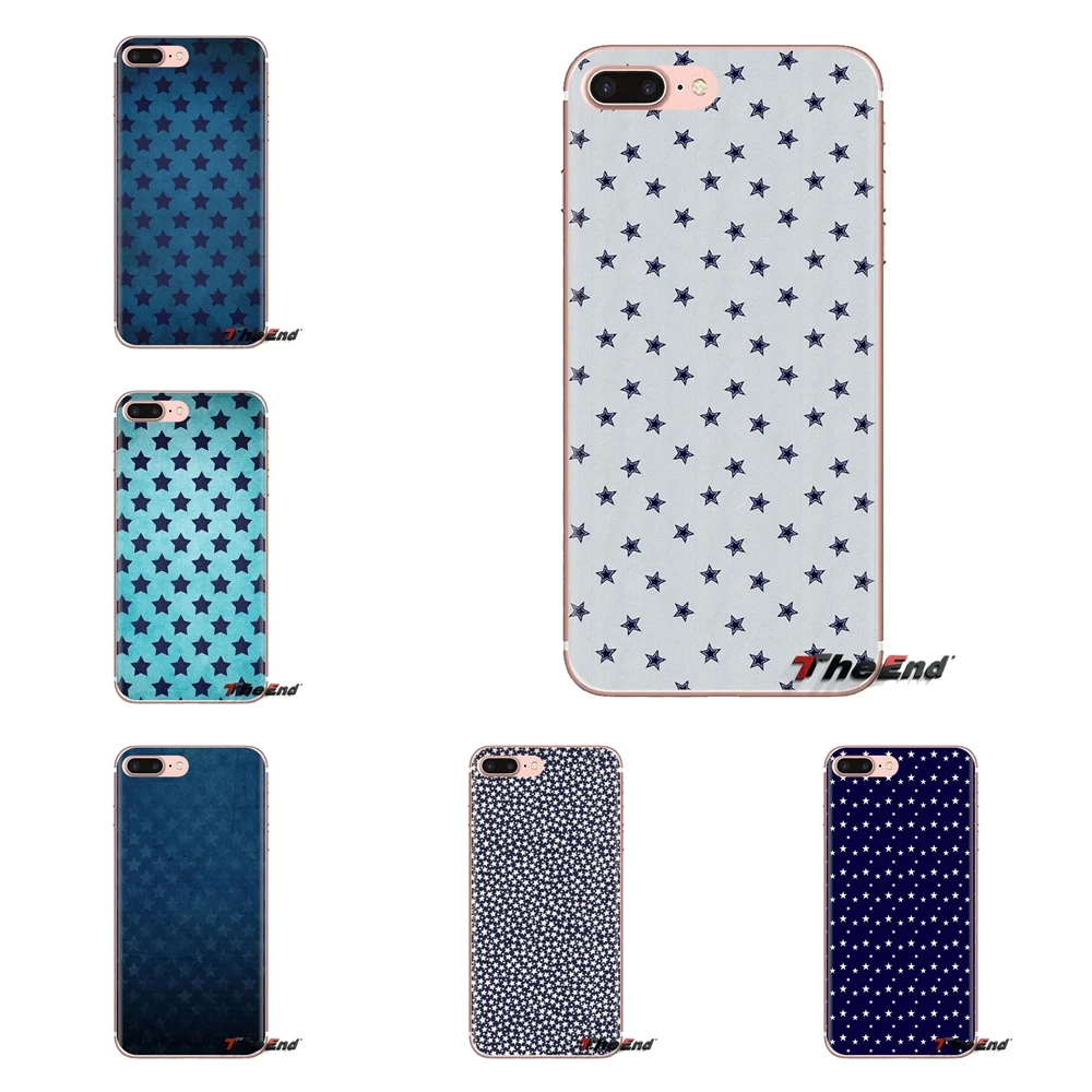 

Soft Transparent Case Covers White Stars On Navy Blue Pattern For Samsung Galaxy A3 A5 A7 A9 A8 Star A6 Plus 2018 2015 2016 2017