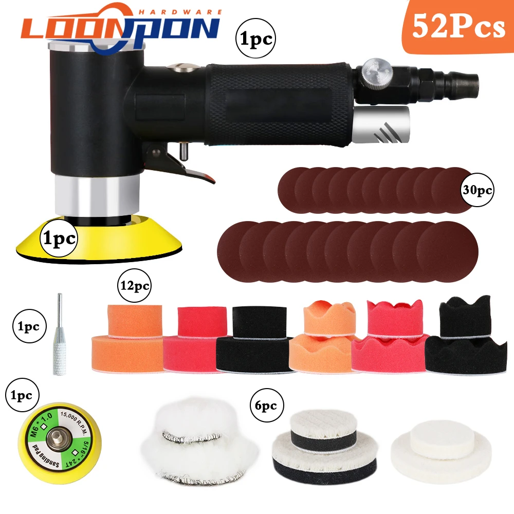 SI FANG Kit de 51 mini ponceuses à air, ponceuse orbitale aléatoire