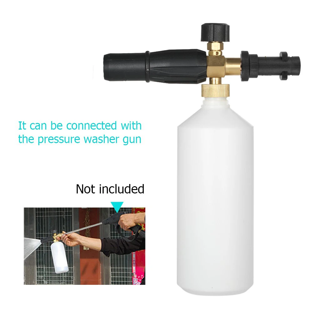 

Hot Professional Car Wash Watering Can 1L with HDPE and Brass Soap Foam Pressure Washer Adjust Spray Cone Bottle Mouth Automobi