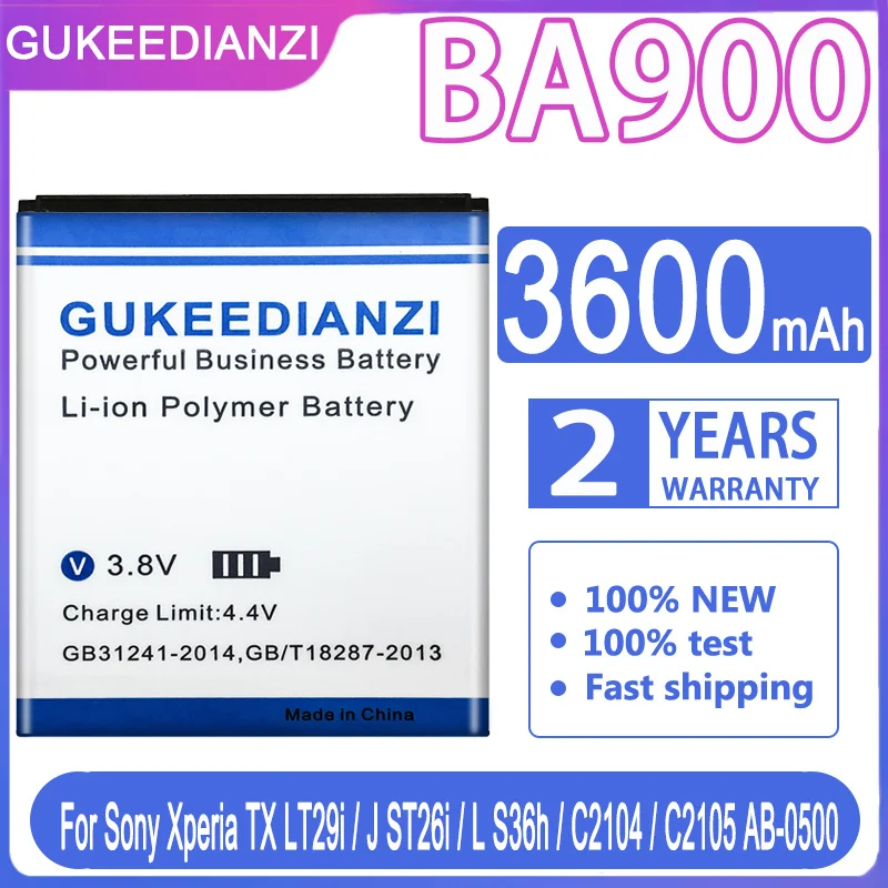 BA900 3600 мАч 100% Новый Сменный аккумулятор для телефона Sony Xperia TX LT29i/J ST26i/L S36h/C2104/C2105