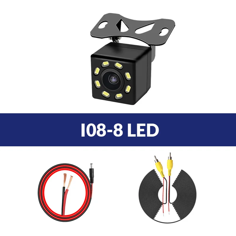 E-ACE, Автомобильная камера заднего вида, универсальная камера заднего вида, Автомобильная камера заднего вида, светодиодный, ночное видение, CCD, водонепроницаемый, широкоугольный, HD видео - Название цвета: I08
