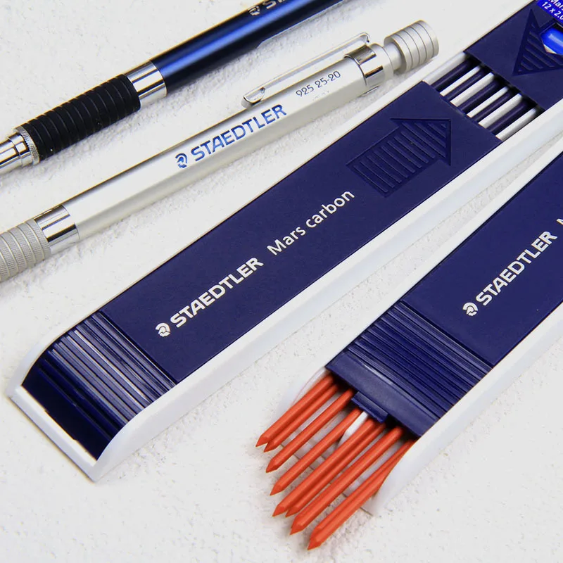 Staedtler графические механические карандаши свинцовые заправки синий/красный(1 туба, 12 шт.) 2,0 мм для технического дизайна школьные и офисные принадлежности