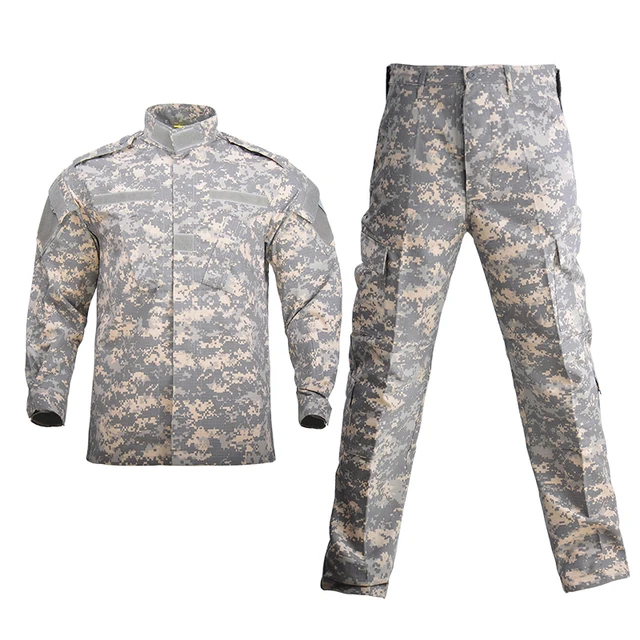 Military Uniform Camouflage Tactical Suit Men Army Special Forces Combat Shirt Coat Pant Set Camouflage Militar Soldier Clothes ACU