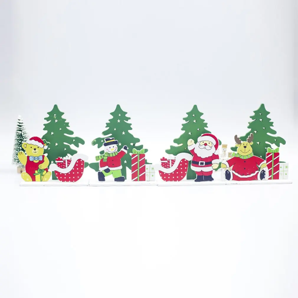Креативные рождественские деревянные декорации, комбиникомбинированное украшение, Рождественская елка, украшение для рабочего стола