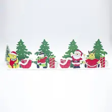 Креативные рождественские деревянные декорации, комбиникомбинированное украшение, Рождественская елка, украшение для рабочего стола