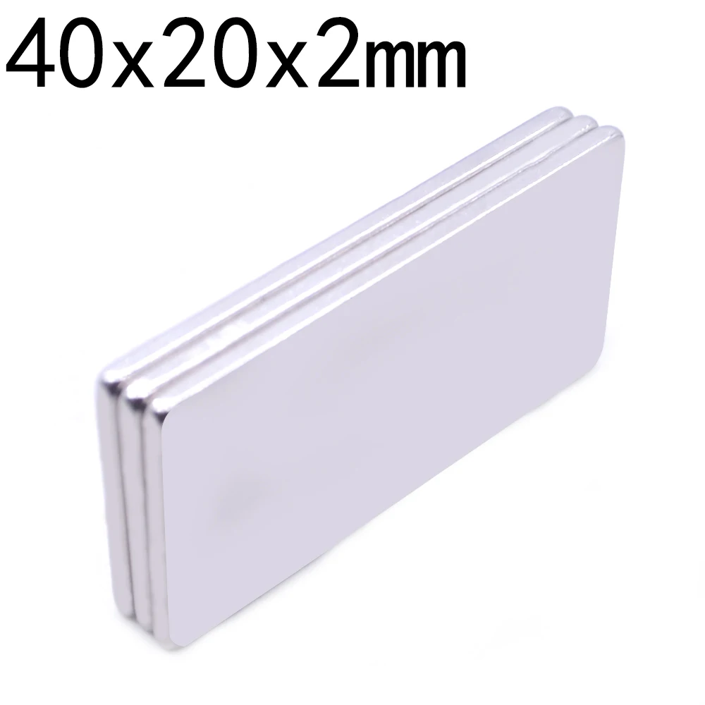 1/3/10pcs/lot 40 x 20 x 2mm N35 Mini Super Strong Block Magnets 40x20x2mm for Craft Art Rare Earth Neodymium Magnet 40*20*2mm