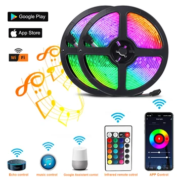 

LED Strip Light 5050 RGB DIY Color Changeable DC12V 5m 10m 15m Flexible LED String Diode Light WiFi Controller + Adapter