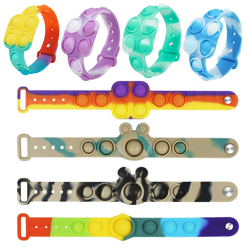 Fidget Sensory Toy  Simple Dimple Push Pop IT Bubble Up Kids Adult Bracelet Gift 