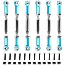 6 rc haste de direção ajustável da liga de alumínio da haste de conexão rc 1/10 rc para as peças de automóvel 81mm-96mm azul