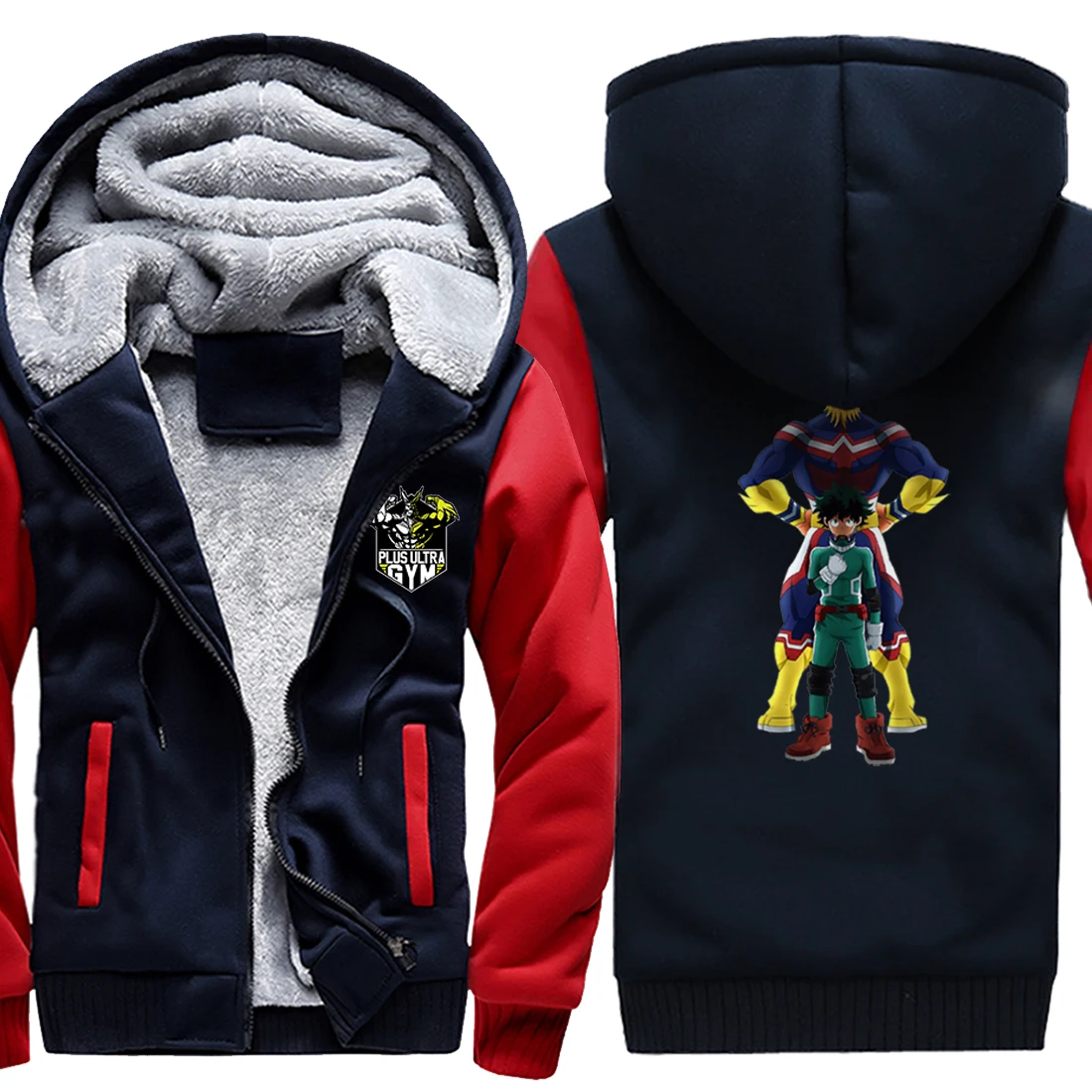 

My Hero Academia All Might Mans Fleece Hoody Jackets Casual Outdoor Hooded Zipper Jackets 2020 Fashion Hip Hop Fleece Tracksuits