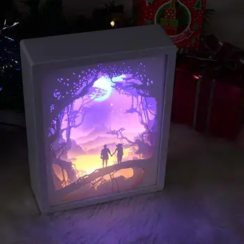 

3D Atmosphere Valentine'S Day Bedroom Bedside Art Kid Night Light Paper Carving Lights Carved Decor Lamp Modern Romantic