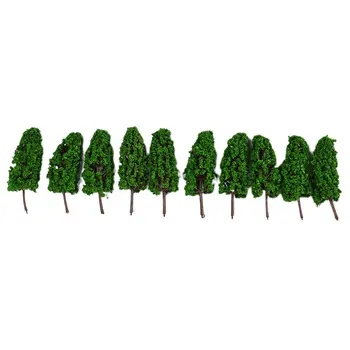 

10PCS Ho Scale Plastic Miniature Model Trees For Building Trains Railroad Wargame Layout Scenery Landscape Diorama Accessories