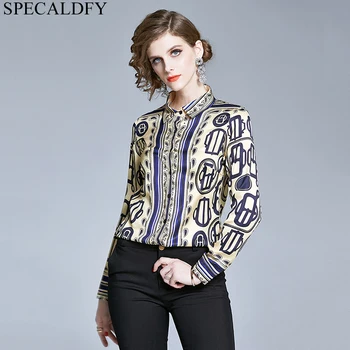 

2020 Spring Summer Fashion Runway Style Brand Shirt Women Long Sleeve Print Vintage Blouses Tops Casual Fashion Blusa Feminina